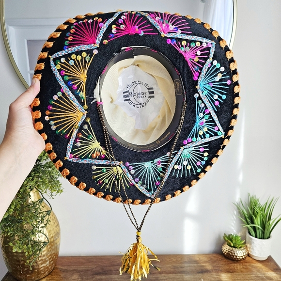 Handcrafted Sombrero Selene Calidad Mexican Mariachi Multicolor Children's Hat - Picture 11 of 16